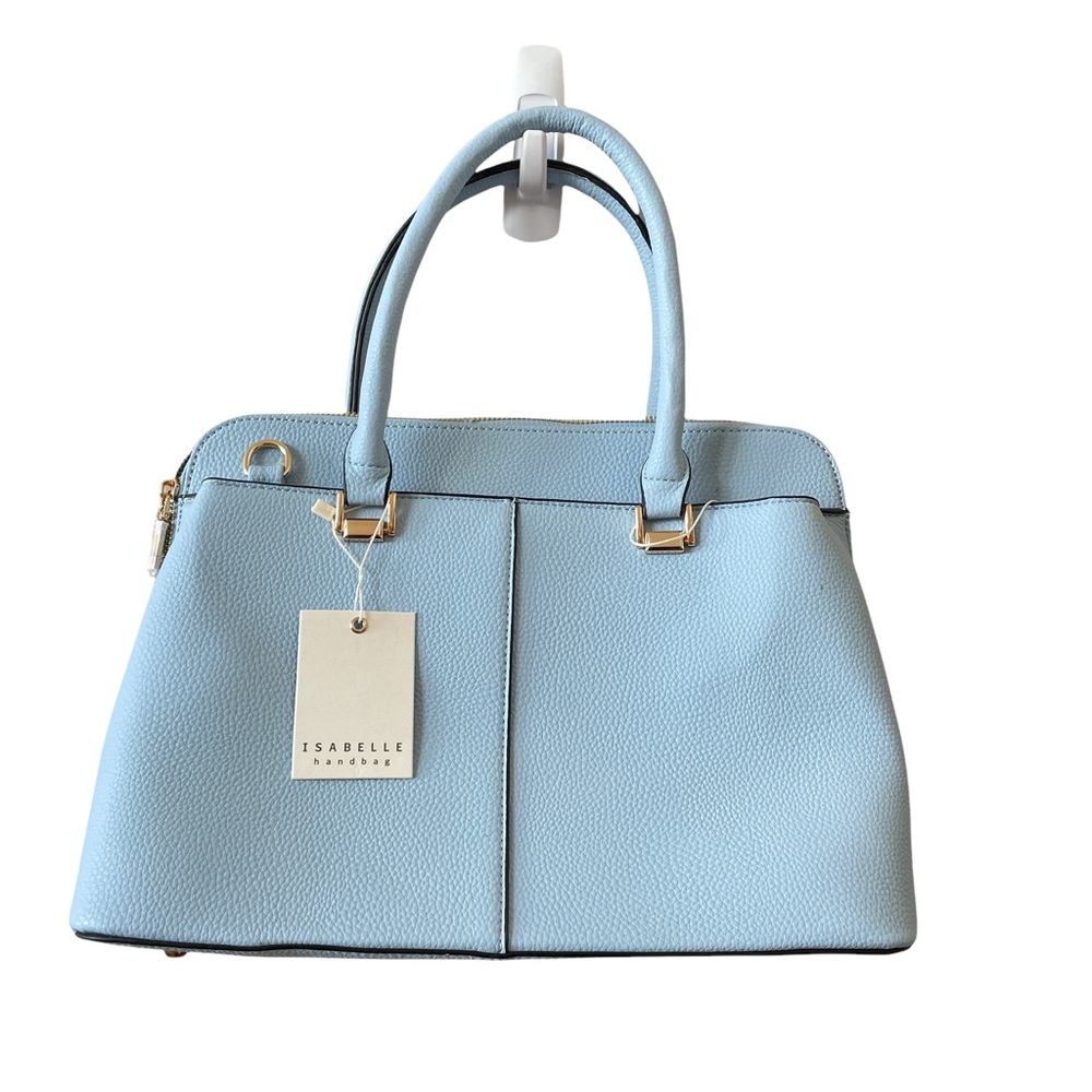 ISABELLE HANDBAG LT BLUE VEGAN LEATHER